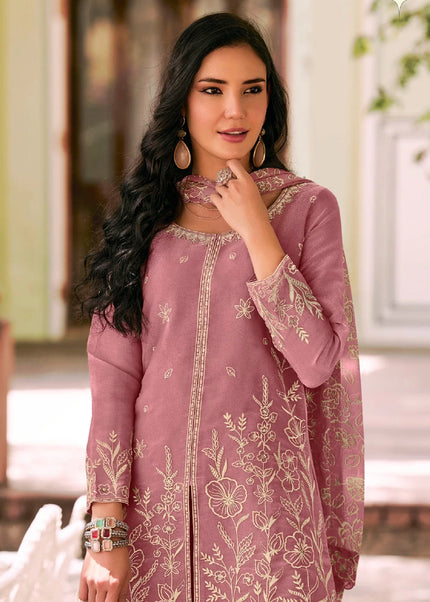 Silk Printed and Embroidered Palazzo Suit Series