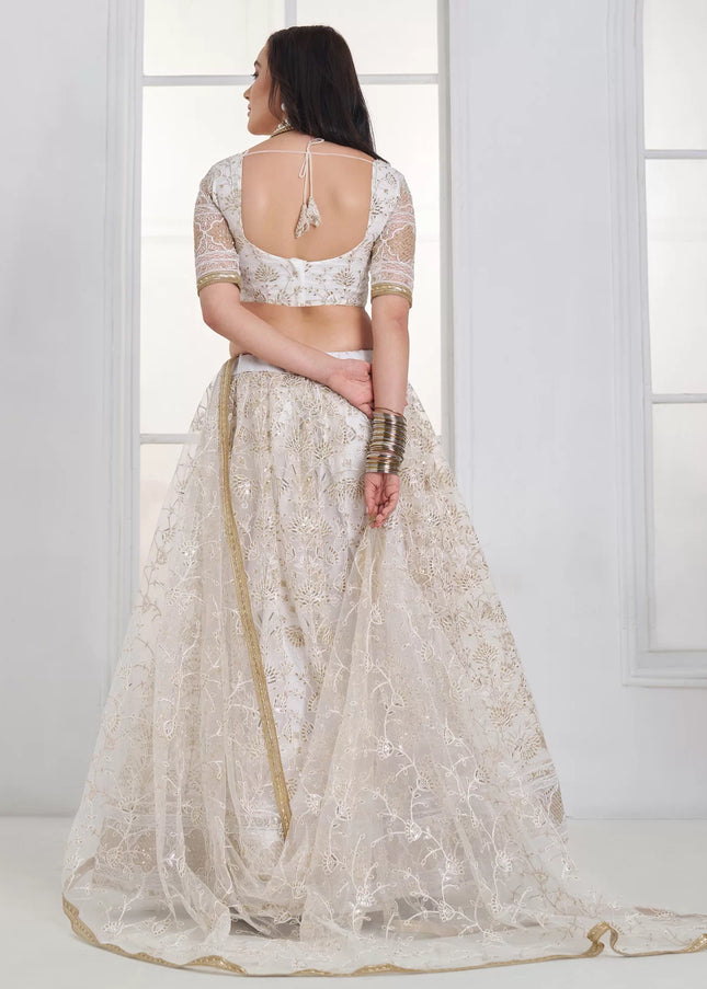 Offwhite Embroidered Lehenga Choli