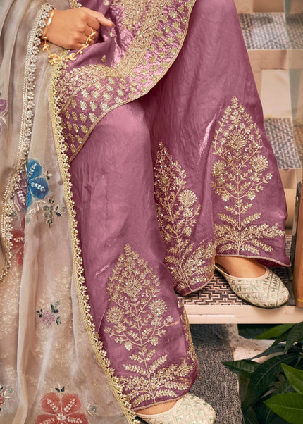 Fendy Silk Printed and Embroidered Palazzo Suit Series