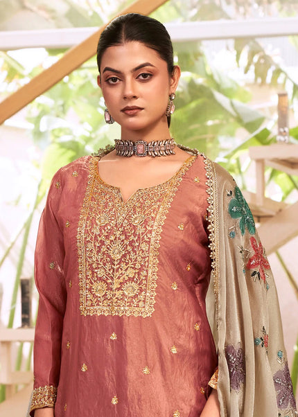 Fendy Silk Printed and Embroidered Palazzo Suit Series