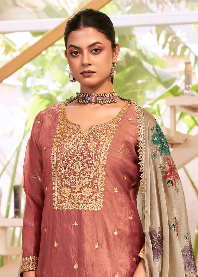 Fendy Silk Printed and Embroidered Palazzo Suit Series
