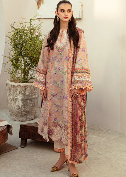 AJR Couture | Alif Affordable Lawn ’24 - Coral Blush