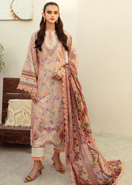 AJR Couture | Alif Affordable Lawn ’24 - Coral Blush