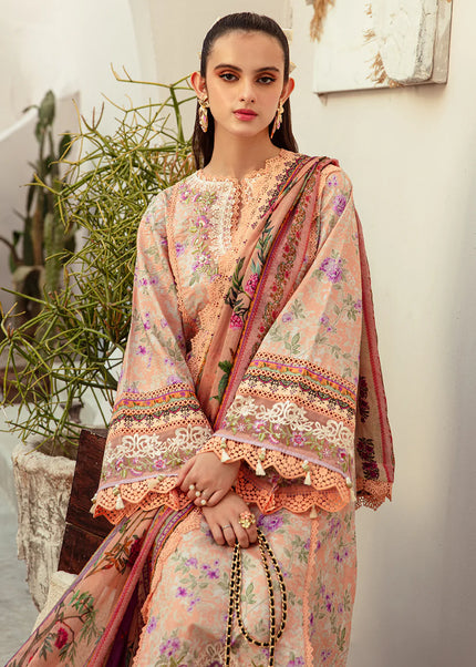 AJR Couture | Alif Affordable Lawn ’24 - Coral Blush