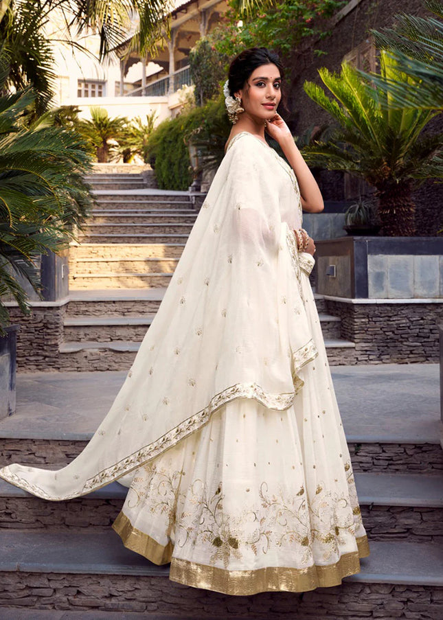 Offwhite Embroidered Lehenga Choli