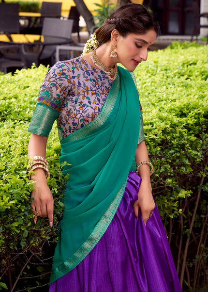 Purple Embroidered Lehenga Choli