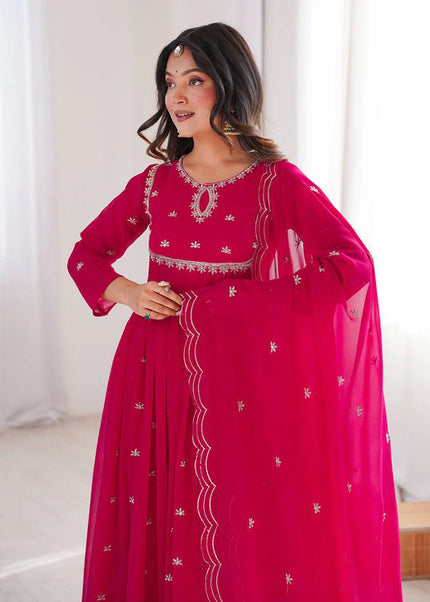 Pink Embroidered Anarkali