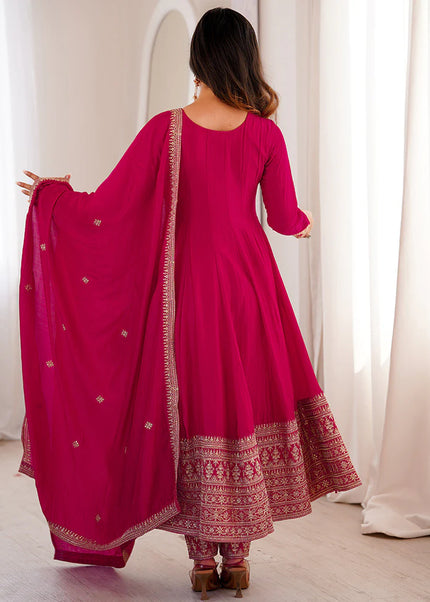 Pink Embroidered Anarkali