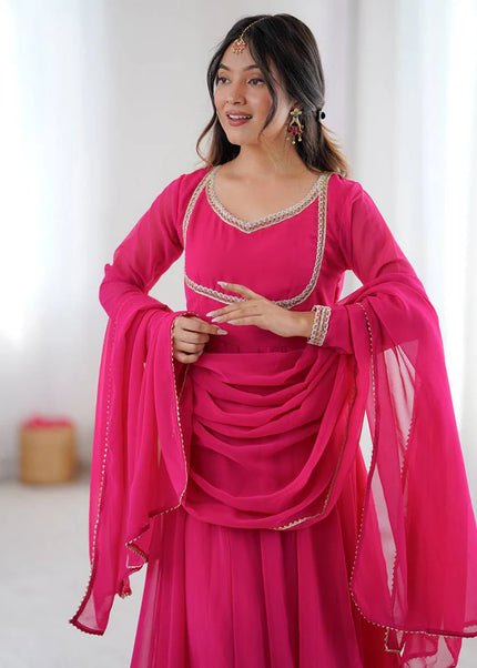 Pink Embroidered Anarkali