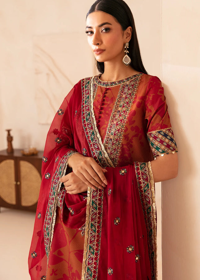 Jazmin | Premium Embroidered Raw Silk UR-7044