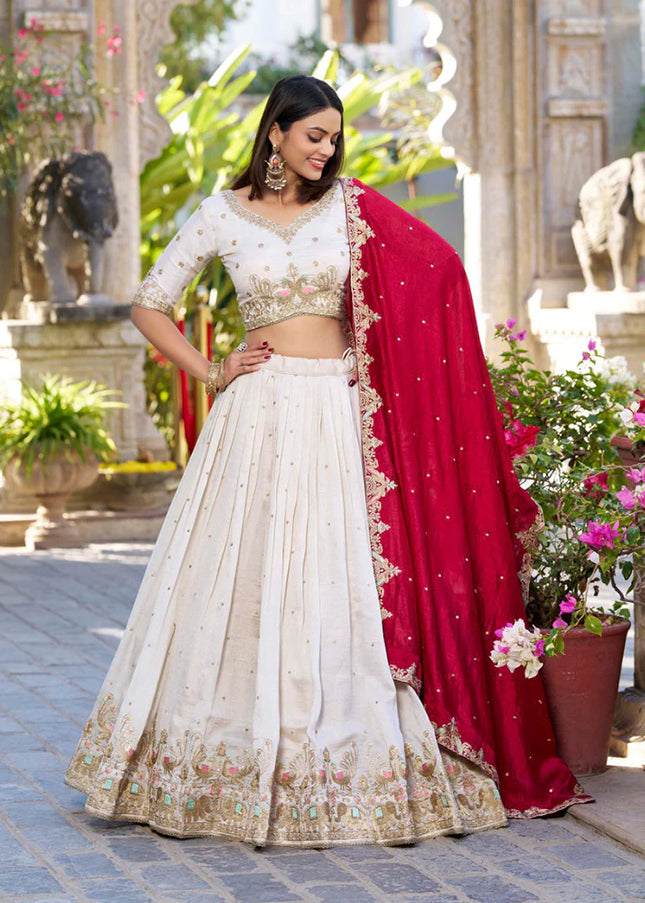 Offwhite Embroidered Lehenga Choli