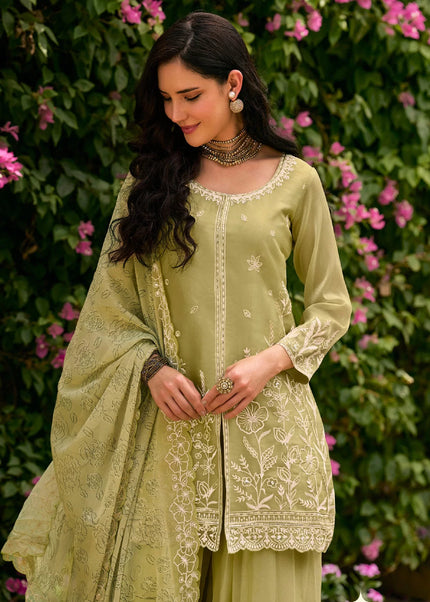 Silk Printed and Embroidered Palazzo Suit Series