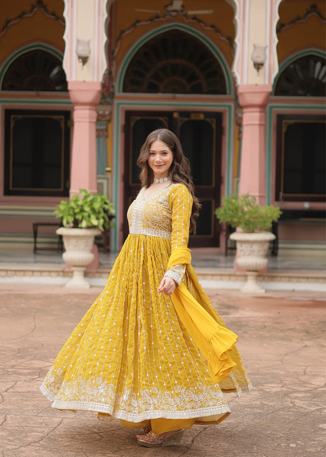 Georgette Embroidered Sharara Suit Series