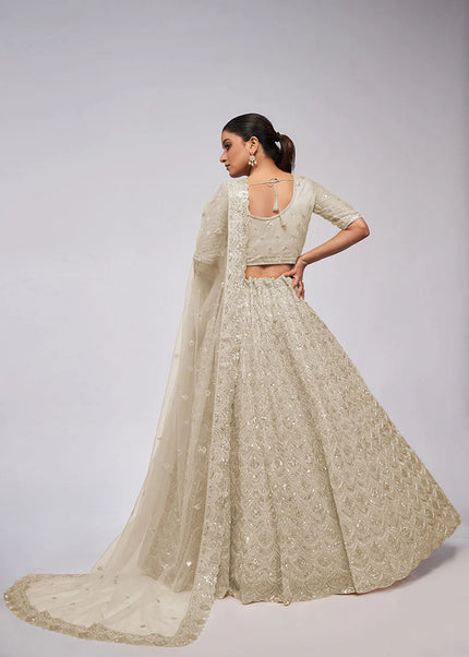 Offwhite Embroidered Wedding Lehenga Choli
