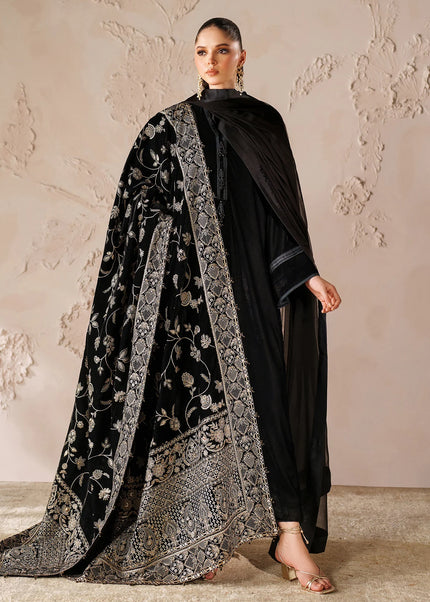 Baroque | Embroidered Velvet Shawl VS-57
