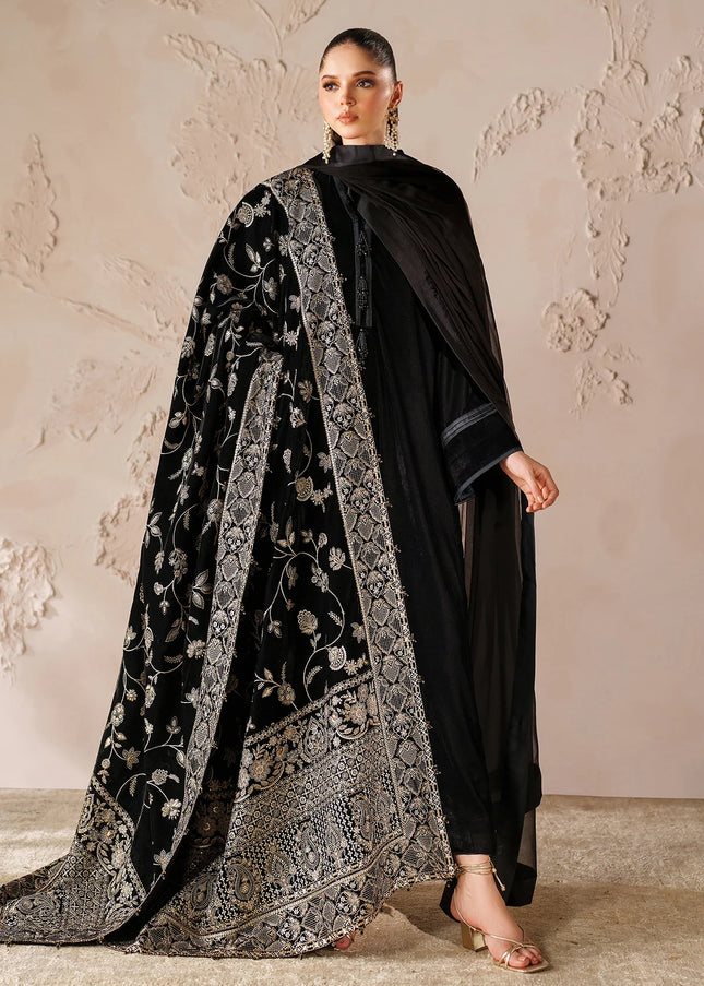 Baroque | Embroidered Velvet Shawl VS-57