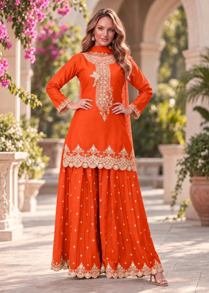Chinnon Embroidered Sharara Suit Series