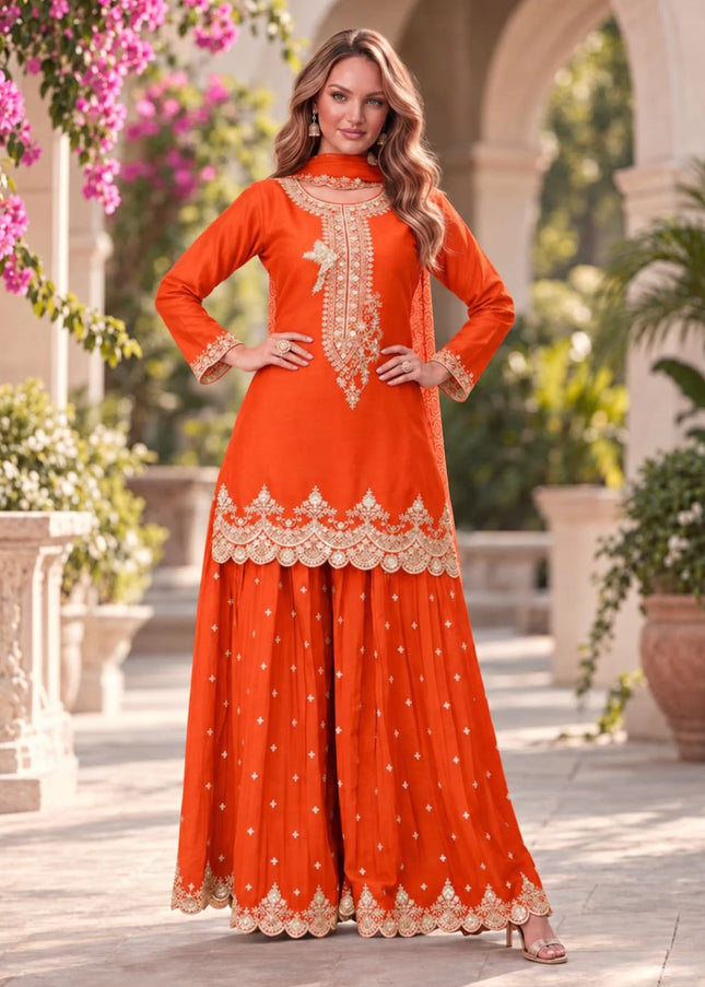Chinnon Embroidered Sharara Suit Series
