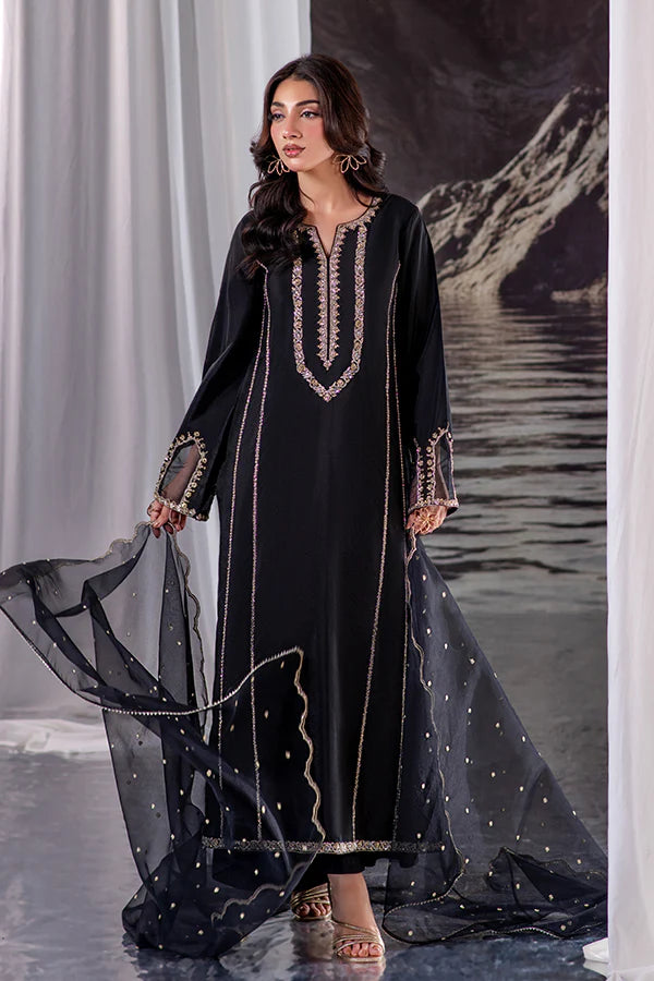 Farrukhzia | Laavni - Black Panelled