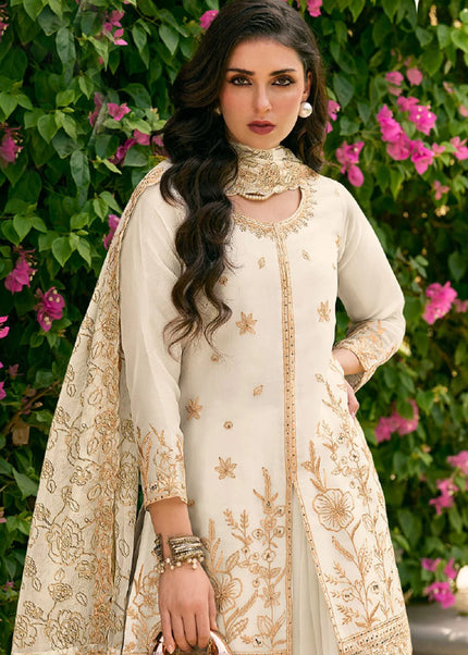 Silk Printed and Embroidered Palazzo Suit Series