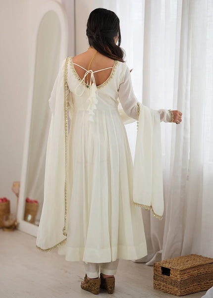 Offwhite Embroidered Anarkali