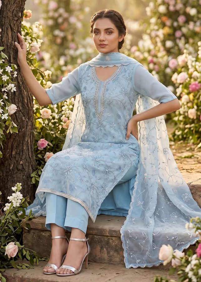 Organza Embroidered Pant Style Suit Series
