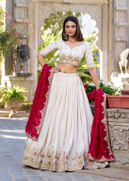 Offwhite Embroidered Lehenga Choli