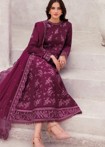 Farasha | Bahaar Embroidered Lawn'25 - Regal Plum