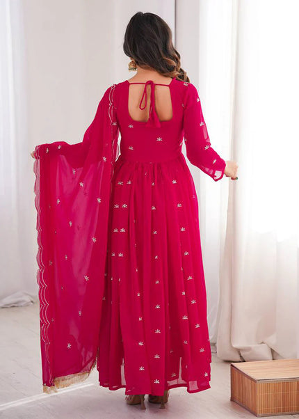 Pink Embroidered Anarkali