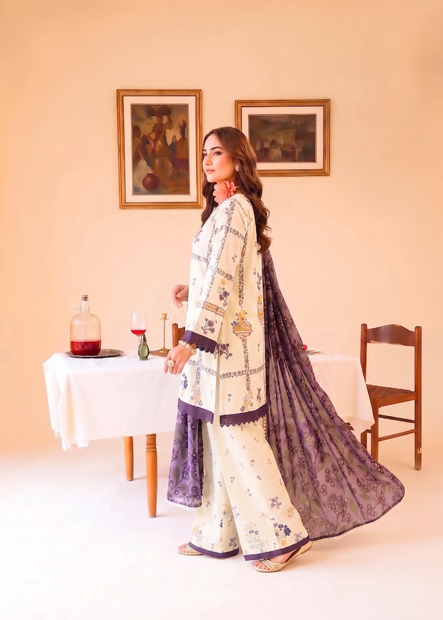 Faiza Faisal | Fnf Prints 2 - Whity Plum