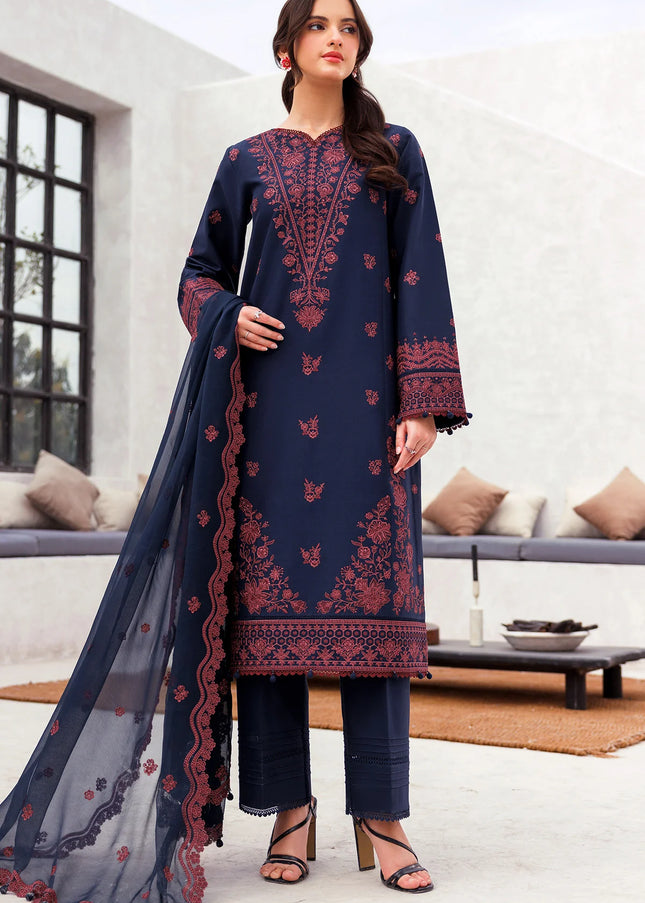 Farasha | Bahaar Embroidered Lawn'25 - Cobalt Charm