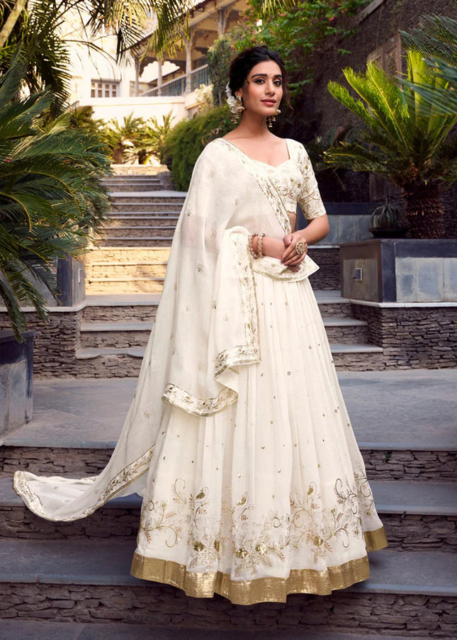 Offwhite Embroidered Lehenga Choli