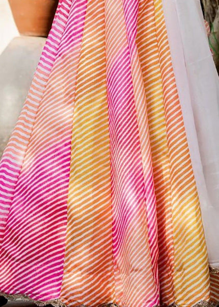 Multicolor Printed and Embroidered Lehenga Choli
