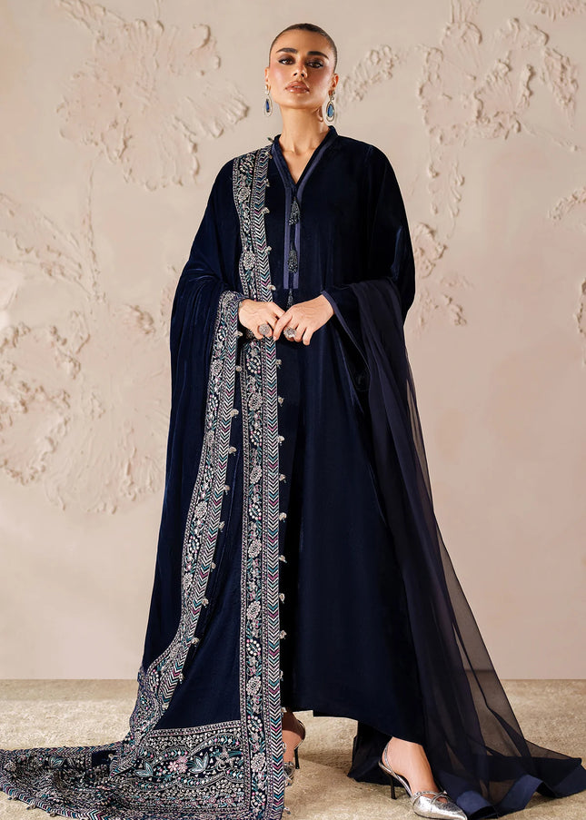 Baroque | Embroidered Velvet Shawl VS-58