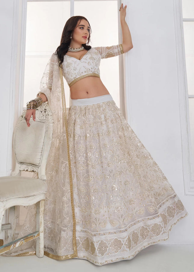 Offwhite Embroidered Lehenga Choli