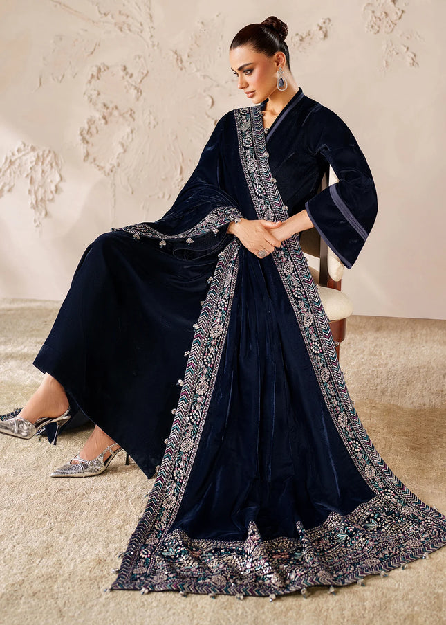 Baroque | Embroidered Velvet Shawl VS-58