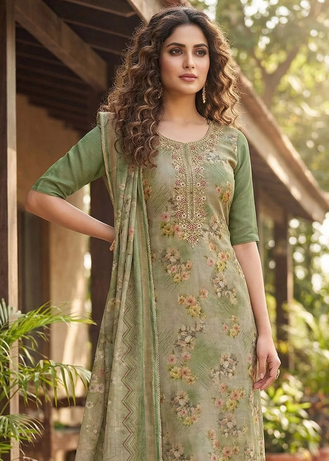 Viscose Printed and Embroidered Pant Style Suit Series