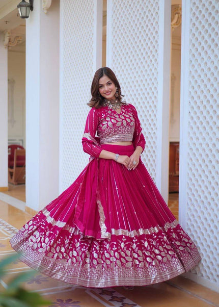 Pink Embroidered Lehenga Choli