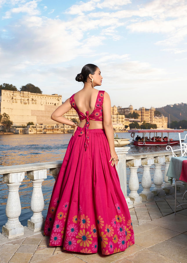 Pink Embroidered Lehenga Choli