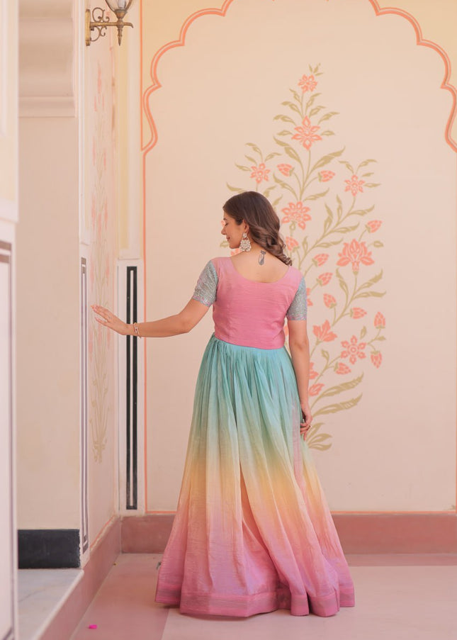 Mauve Embroidered Anarkali Gown