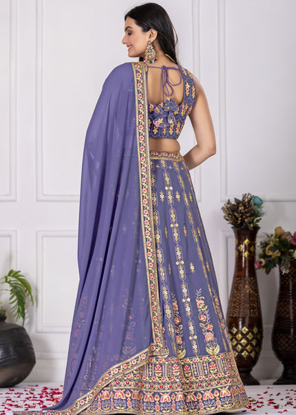 Greyish Embroidered Lehenga Choli