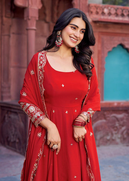 Pink Embroidered Anarkali Gown