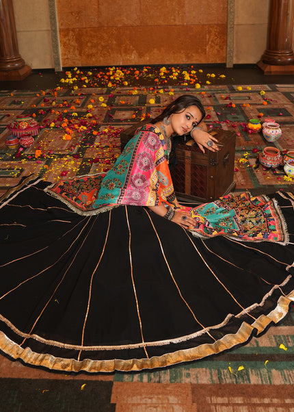 Black Embroidered Lehenga Choli