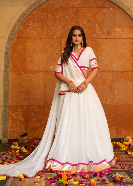 Offwhite Embroidered Lehenga Choli