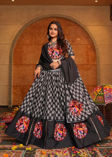 Black Embroidered Lehenga Choli