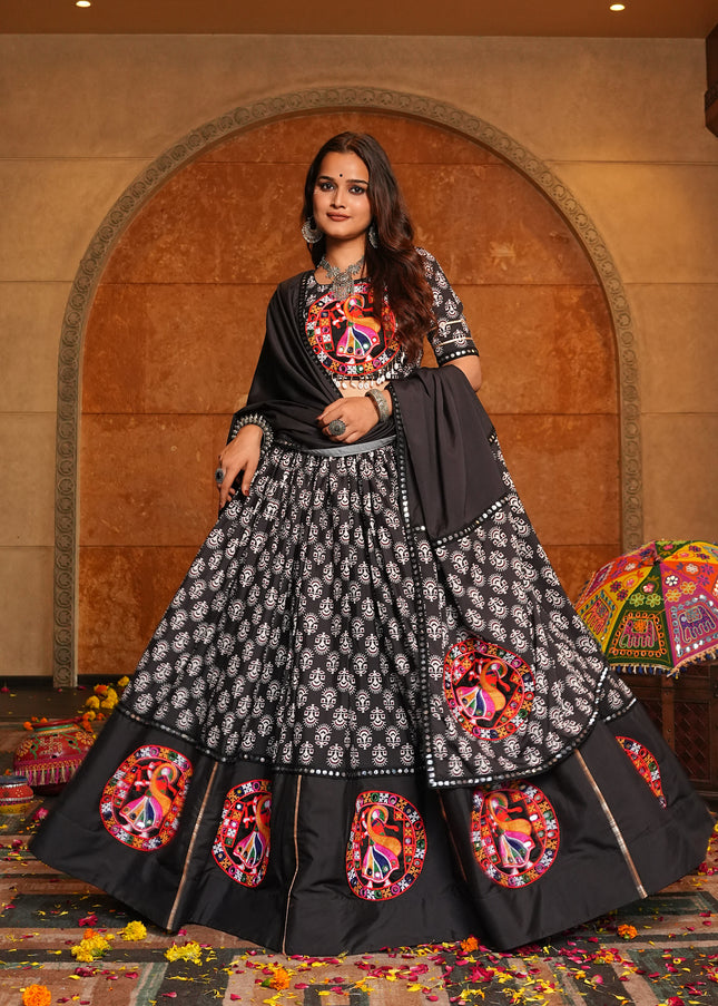 Black Embroidered Lehenga Choli