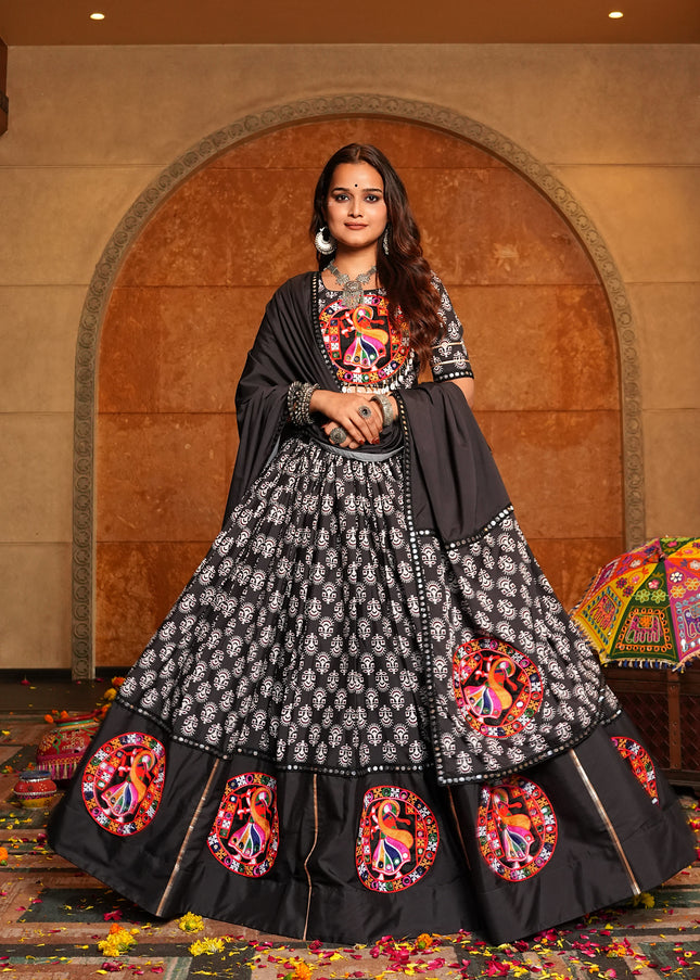 Black Embroidered Lehenga Choli