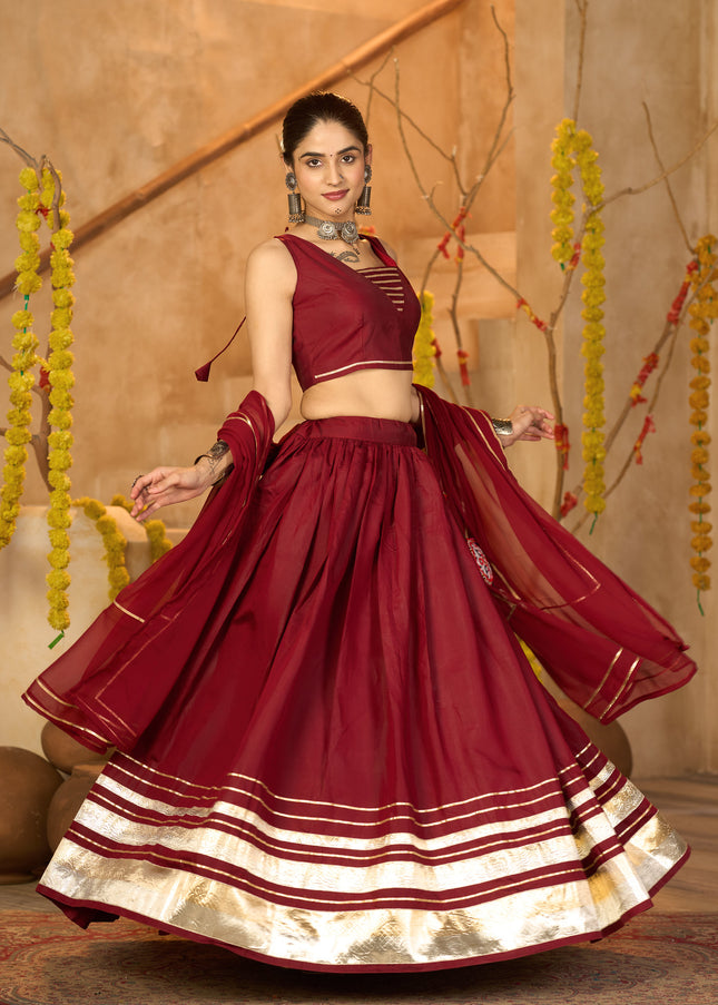 Maroon Embroidered Lehenga Choli