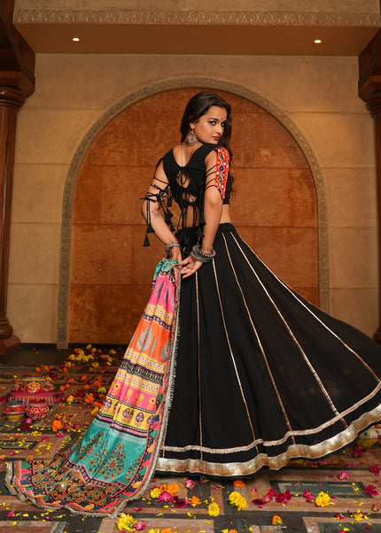 Black Embroidered Lehenga Choli