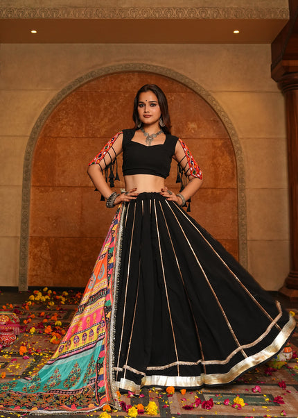 Black Embroidered Lehenga Choli